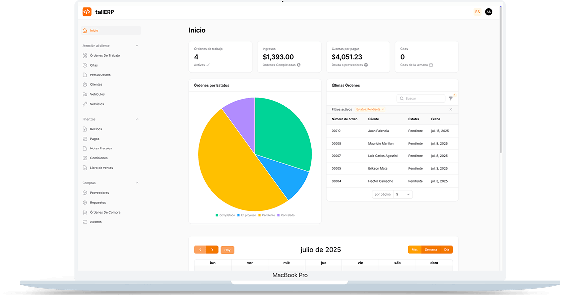TallERP - Sistema de gestión para talleres mecánicos