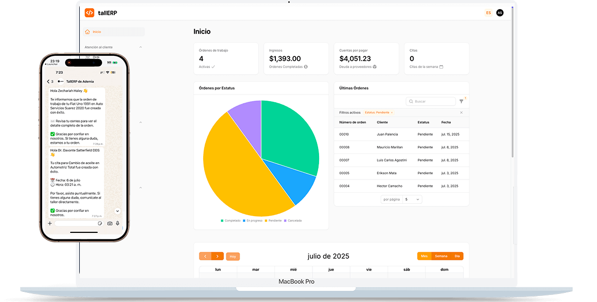 TallERP - Vista previa de la aplicación